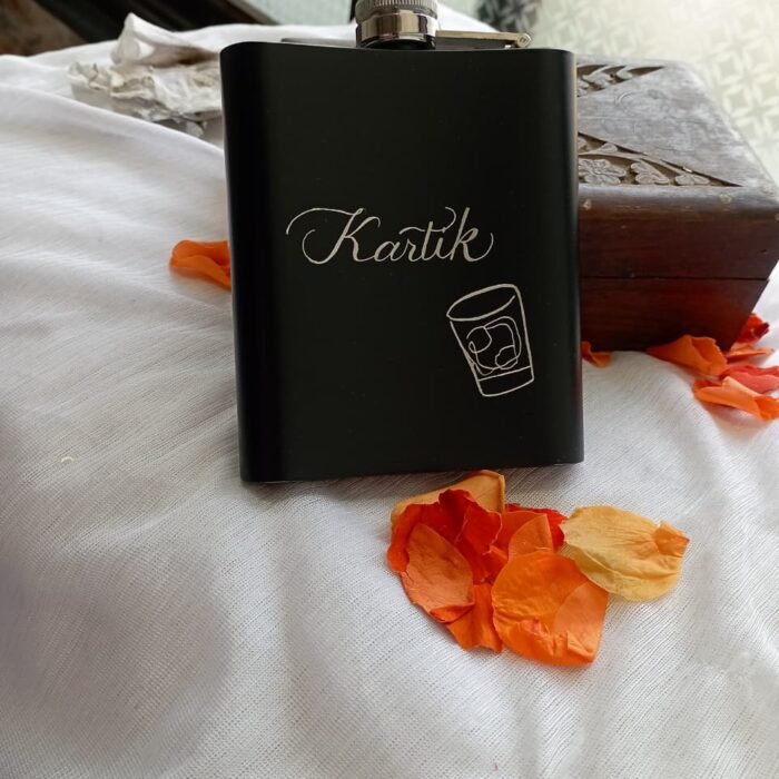 Engraved Customised Steel Hip flask