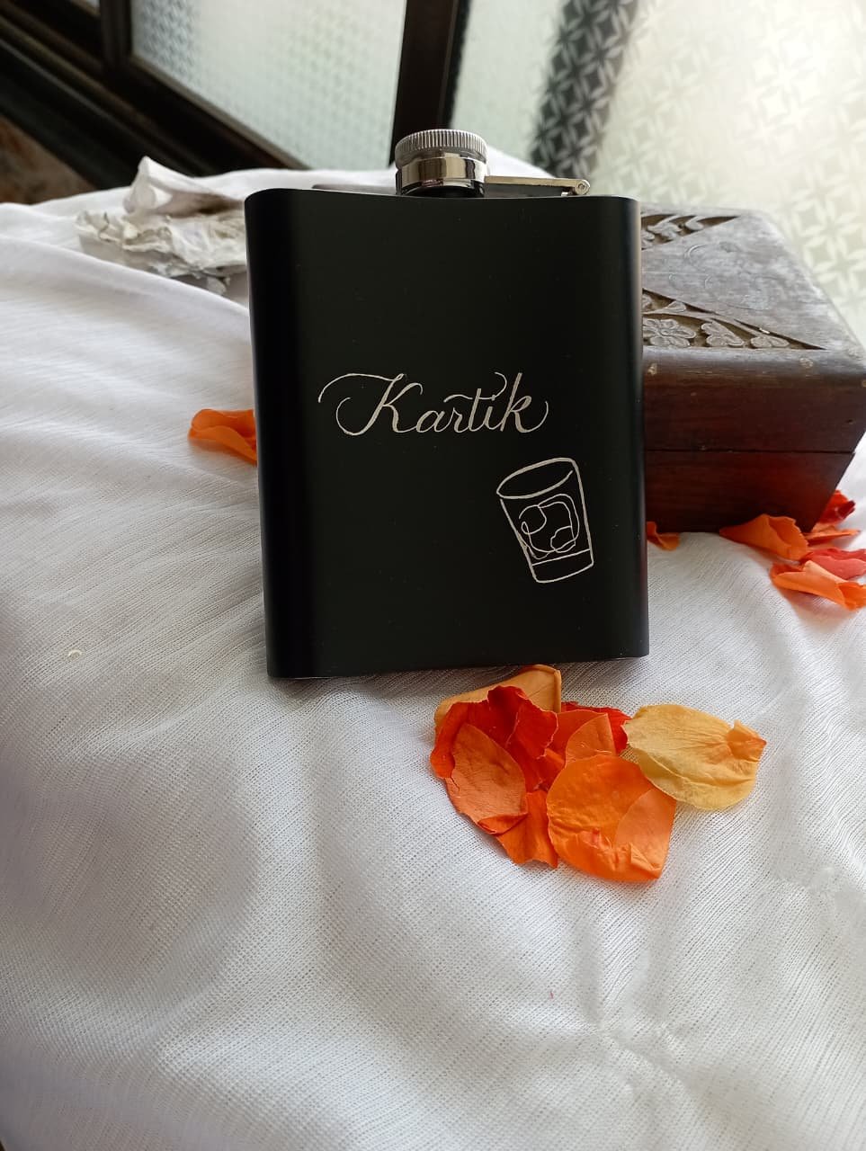 Engraved Customised Steel Hip flask